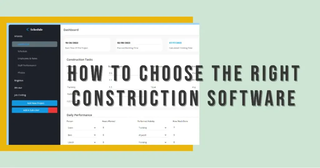 How to choose the right construction software